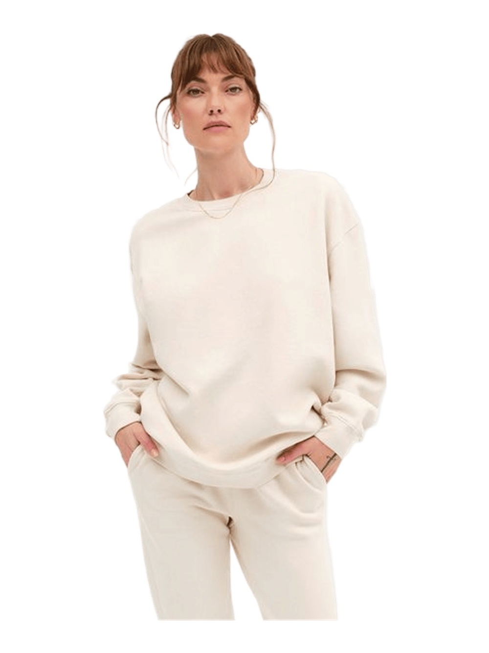 Mate the Label Crewneck Sweatshirt Medium Cream- 100% Organic Cotton Fleece